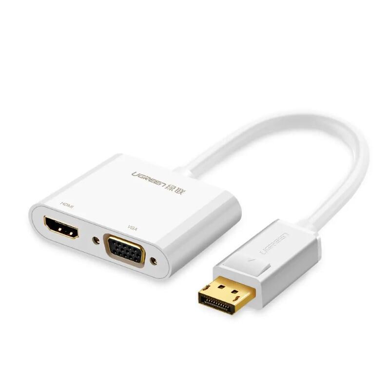 Ugreen UG40366MM138TK Màu Trắng Bộ chuyển đổi DisplayPort sang HDMI + VGA cao cấp - HÀNG CHÍNH HÃNG