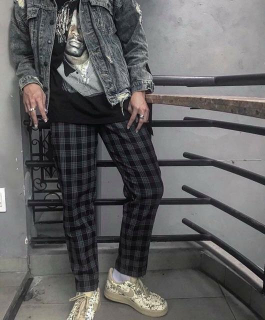 Quần plaid pant