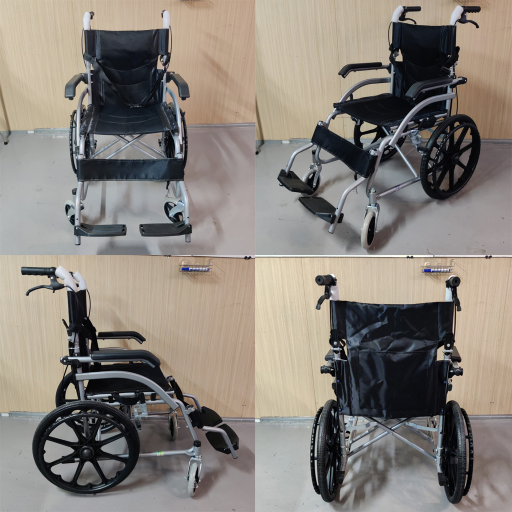 Xe lăn gấp gọn xách tay, siêu nhỏ gọn, siêu nhẹ - Tay ghế có thể nâng lên tiện cho việc ra vào - Hàng chính hàng NIKITA 2023