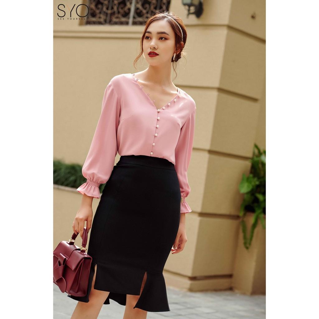 Chân váy đuôi cá cách tân xẻ gấu SYO V2819016