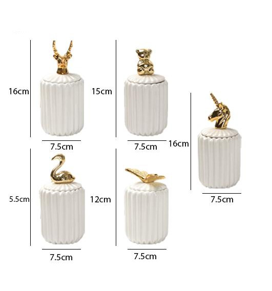 Lọ tăm bông Golden Porcelain