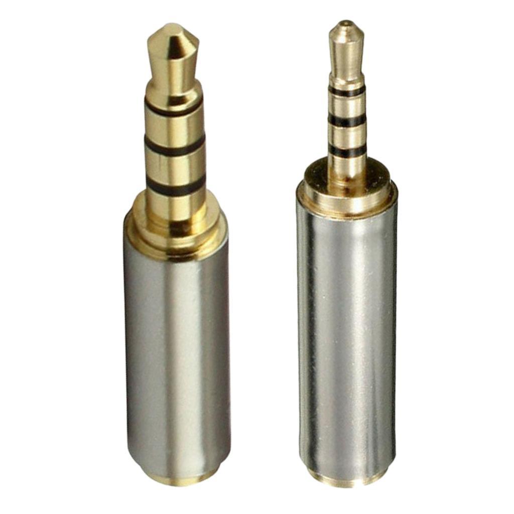 Gold Metal 3.5mm Male to 2.5mm Female Socket Headphone Mic Adapter Converter