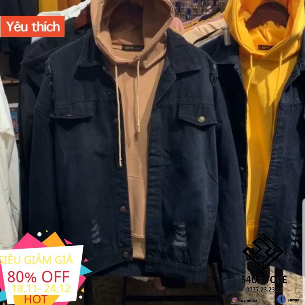 Được Kiểm Hàng Trước Áo khoác Jeans rách Cá tính HÀNG SIÊU CẤP