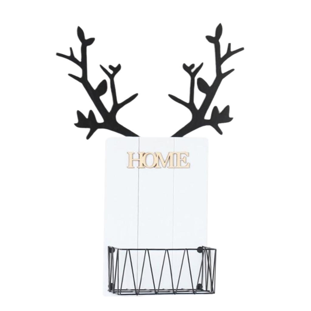 Wall Mounted Caddy Basket Shelf Organizer Holder with Wooden Board White