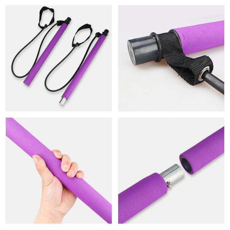New Fitness Sport Pilates Bar Kit Gym Workout Stick Pilates Exercise Bar Kit with Resistance Band Body Building Puller Yoga Rope