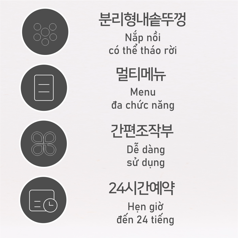 Nồi cơm điện đa chức năng Daewoo DWRC-210MW 1 Lít lòng nồi phủ Ceramic - Hàng chính hãng