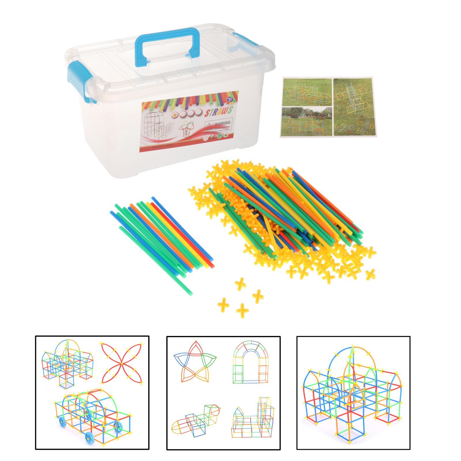 Fort Building Kit Construction Tunnel DIY Toys With Rods & Spheres