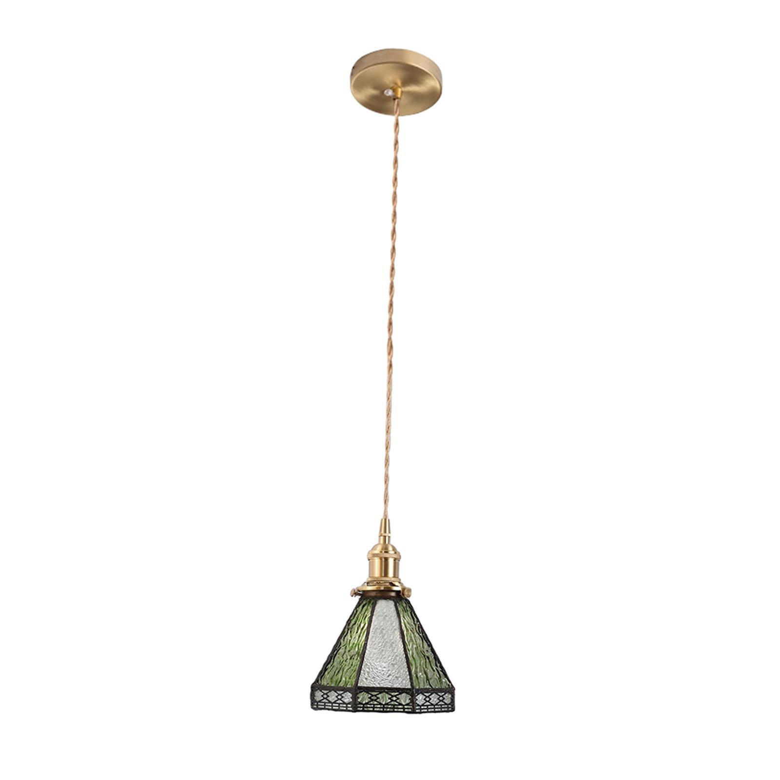 Boho Pendant Light Glass Shade Hanging Chain Ceiling Lights Decorative Pendant Lighting for Kitchen Island Indoor Porch Stairway Living Room