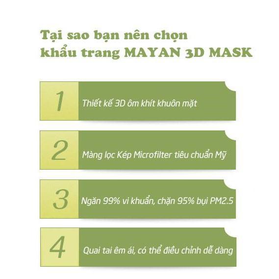 Khẩu trang Mayan 3D Mask chống bụi Micro Filter PM 2.5