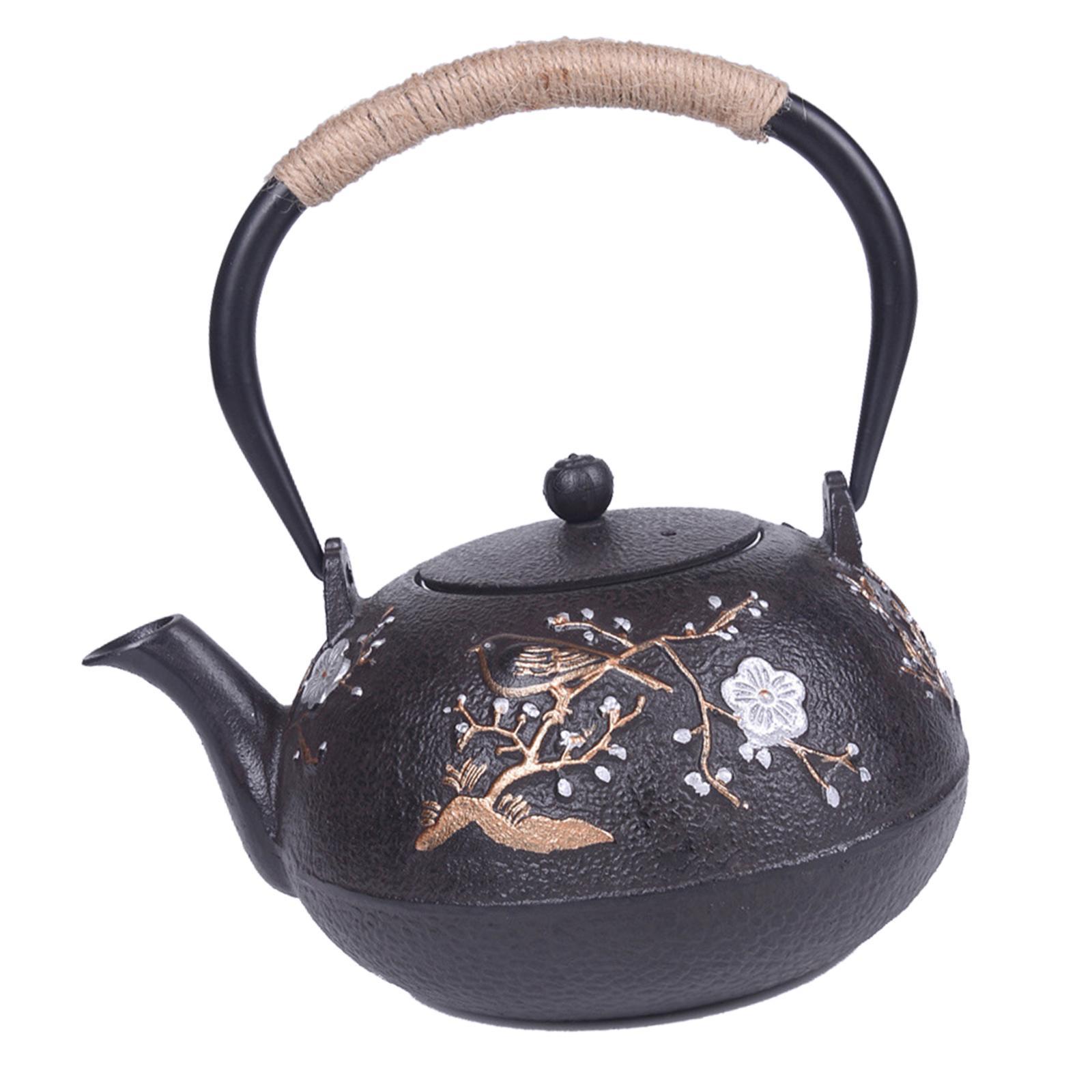 Chinese Cast Iron Teapot Tea Kettle 1.2L with Stainless Steel Infuser