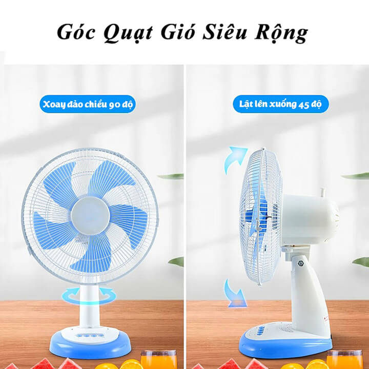 Quạt cây đứng sạc tích điện cao cấp 5 cánh 3 chế độ gió siêu mát, quạt cây để bàn, quạt đứng giá rẻ