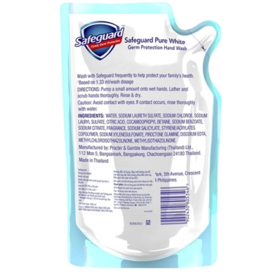 Nước Rửa Tay Safeguard Trắng Tinh Khiết 420ml