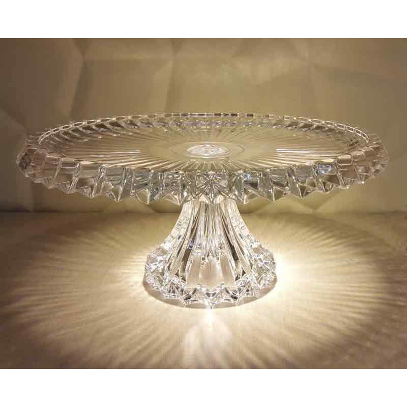 Chân Bồng Pha Lê Rogaska Đựng Đồ Ăn, Trái Cây, Bánh Mứt Kẹo, Có Nắp, Đường Kính 33cm Dùng Trang Trí Bàn Tiệc, Nhập Đức