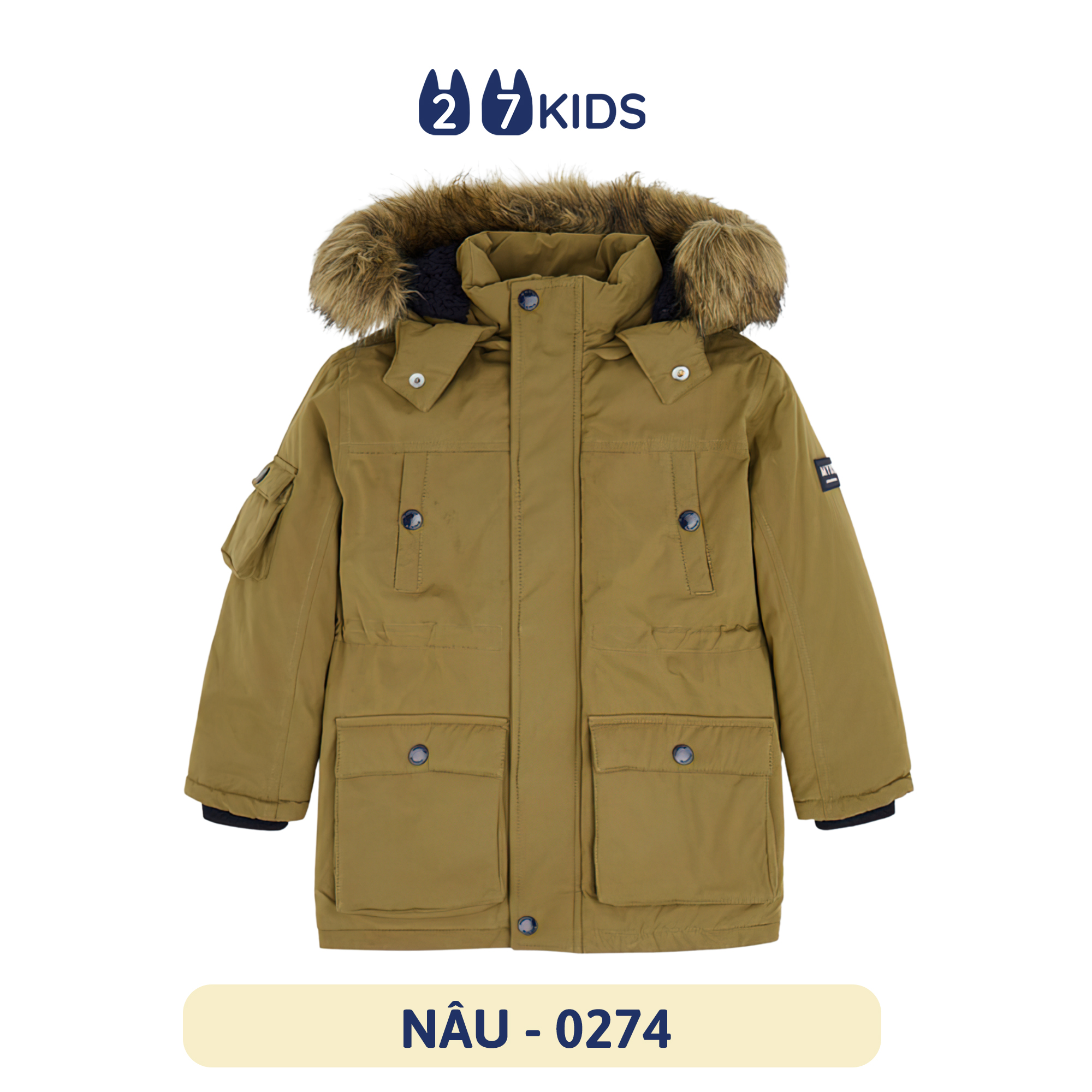 Áo khoác parka bé trai 27kids áo ấm mùa đông nam cho trẻ 2-9 tuổi BLCO4