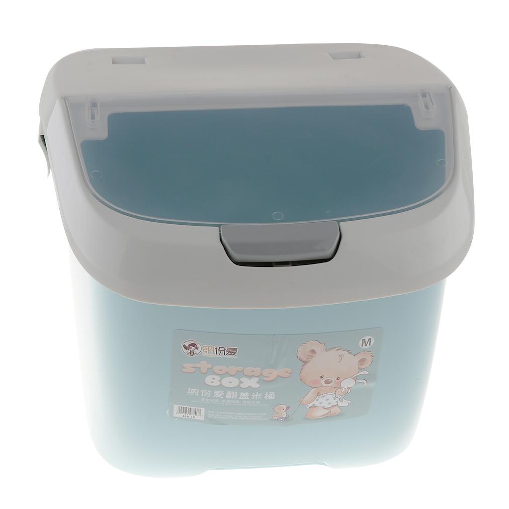 2 Pcs Kitchen Rice Grain Snack Container Case Storage Box Blue and Gray