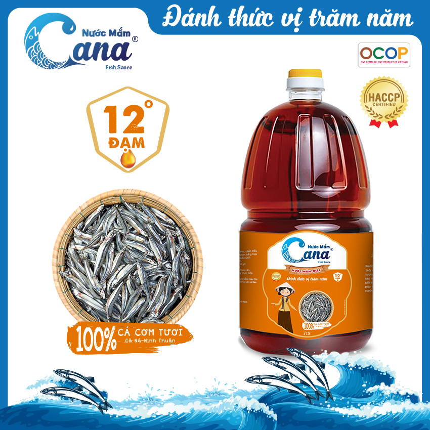 Nước mắm truyền thống CANA 12 độ Đạm - 2 Lít Chai PET