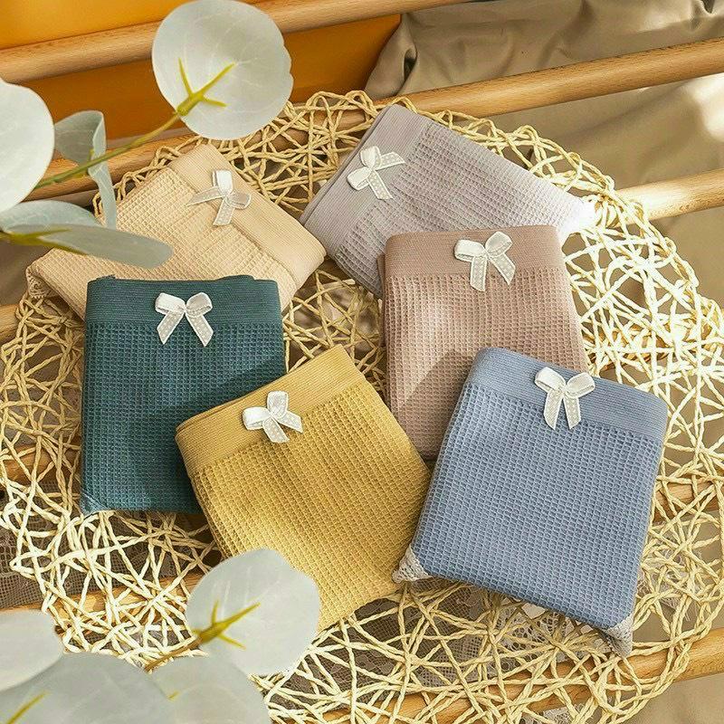 SET 7 CHIẾC QUẦN LÓT KHÁNG KHUẨN COTTON ĐÍNH NƠ B446