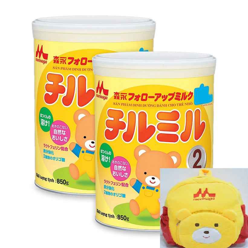 2 hộp sữa Morinaga Chilmil số 2 Tặng ngay 1 Balo cho bé