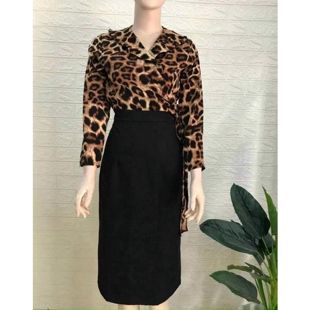 ĐẦM ÔM DA BEO PHỐI VÁY ĐEN