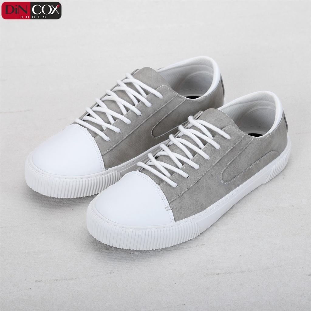 Giày Sneaker Da Nam DINCOX D07 Tinh Tế Hiện Đại Grey/White