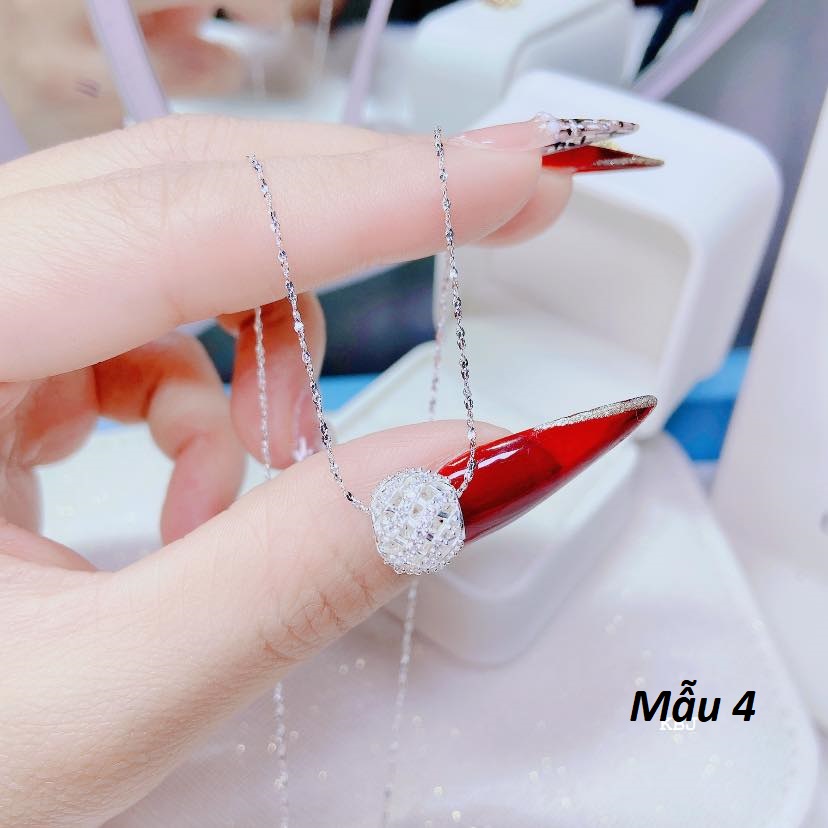 Dây chuyền nữ mặt bi cầu chất liệu bạc Ý MS010