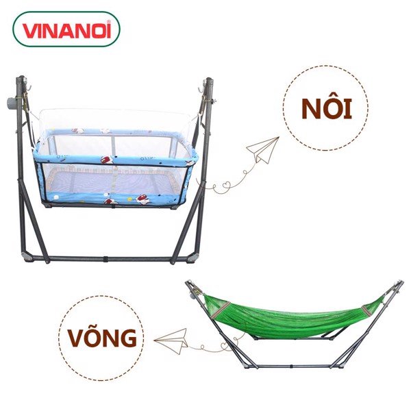 Nôi Võng Đa Năng Tự Động Cho Bé VINANOI NV80X Với 4 Tính Năng Tiện Ích: Nôi Tự Động, Võng Xếp Đưa Tự Động, Máy Đưa Võng, Dàn Phơi Đồ