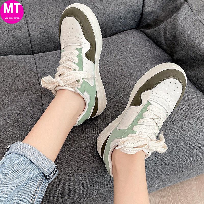 Giày thể thao nữ sneaker độn đế 5cm chất liệu da siêu đẹp mẫu mới 2022 phong cách thời trang hot trend, giày đi học