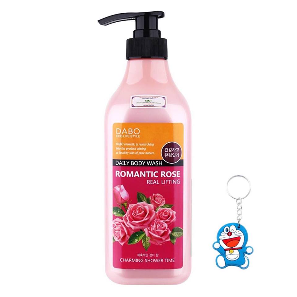 Sữa tắm trắng da Hàn Quốc tinh chất từ hoa Hồng Dabo Romantic Rose (750ml) - [ Tặng móc khóa - mẫu ngẫu nhiên ]