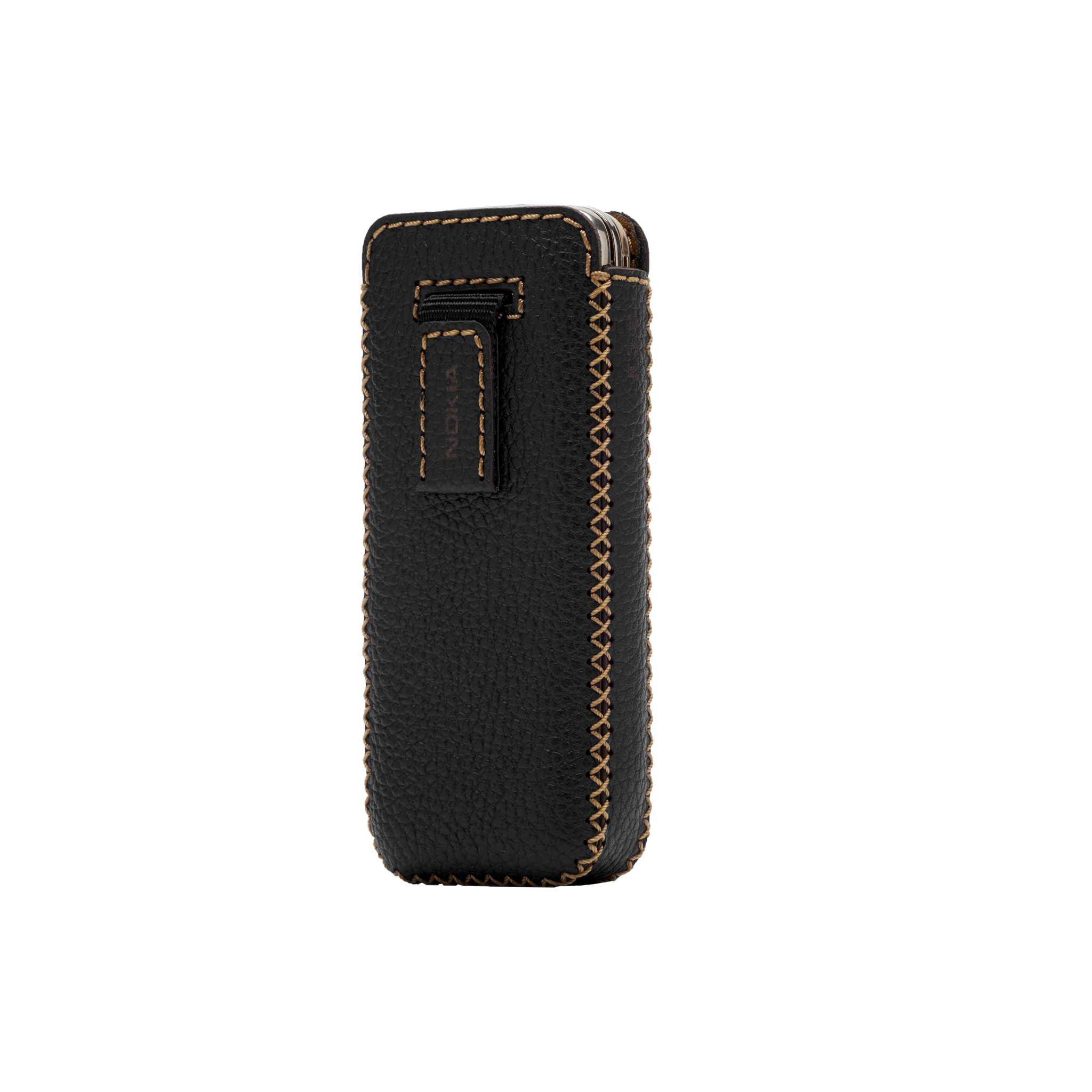 Bao Da Nokia 8800 Gold Dây Rút - Chính Hãng Khắc Tên - Đen Hạt - 73