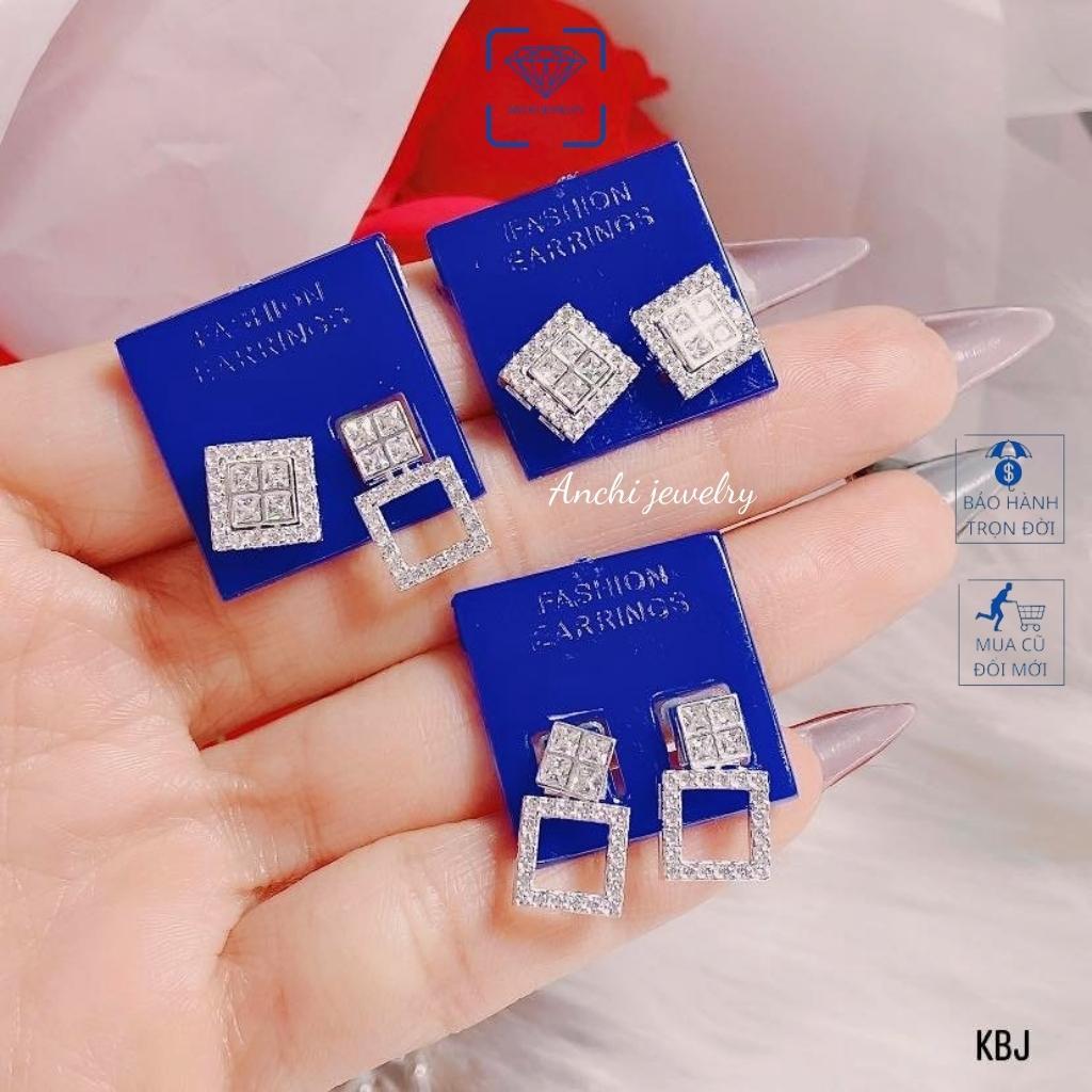 Bông tai nữ bạc đeo được nhiều kiểu cute cá tính, Anchi jewelry