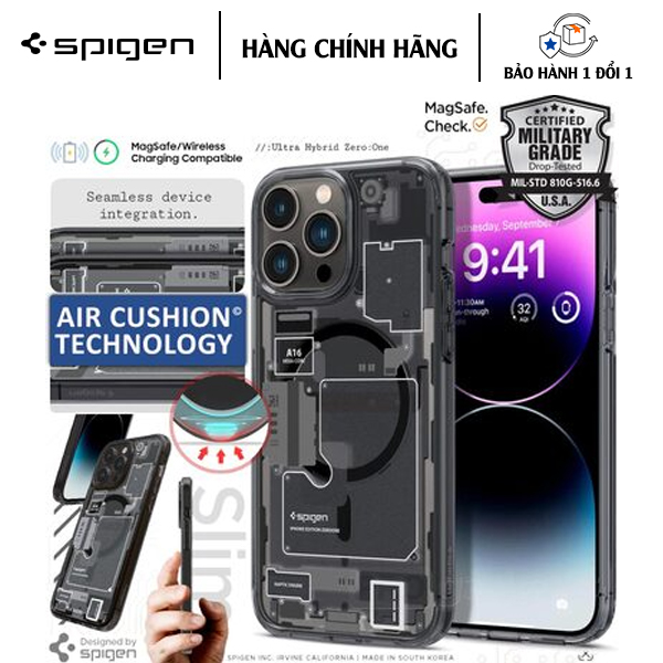 ỐP LƯNG DÀNH CHO IPHONE 13 PRO MAX SPIGEN ULTRA HYBRID MAGFIT ZERO ONE bảo vệ chống rơi, trầy xước và trông cực xịn - Hàng Chính Hãng