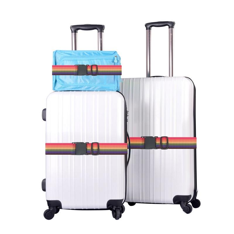 Adjustable Luggage Strap Cross Belt Rope Packing Travel Suitcase Nylon Lock Buckle Strap Baggage Belts Camping Bag Accessories