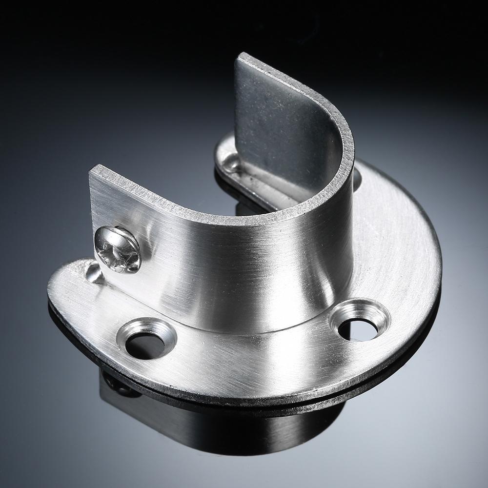 2pcs Closet Pole Sockets Set of 2pcs U-shape Rod Socket Flange Set Stainless Steel Rod Support U Shaped Closet Rod