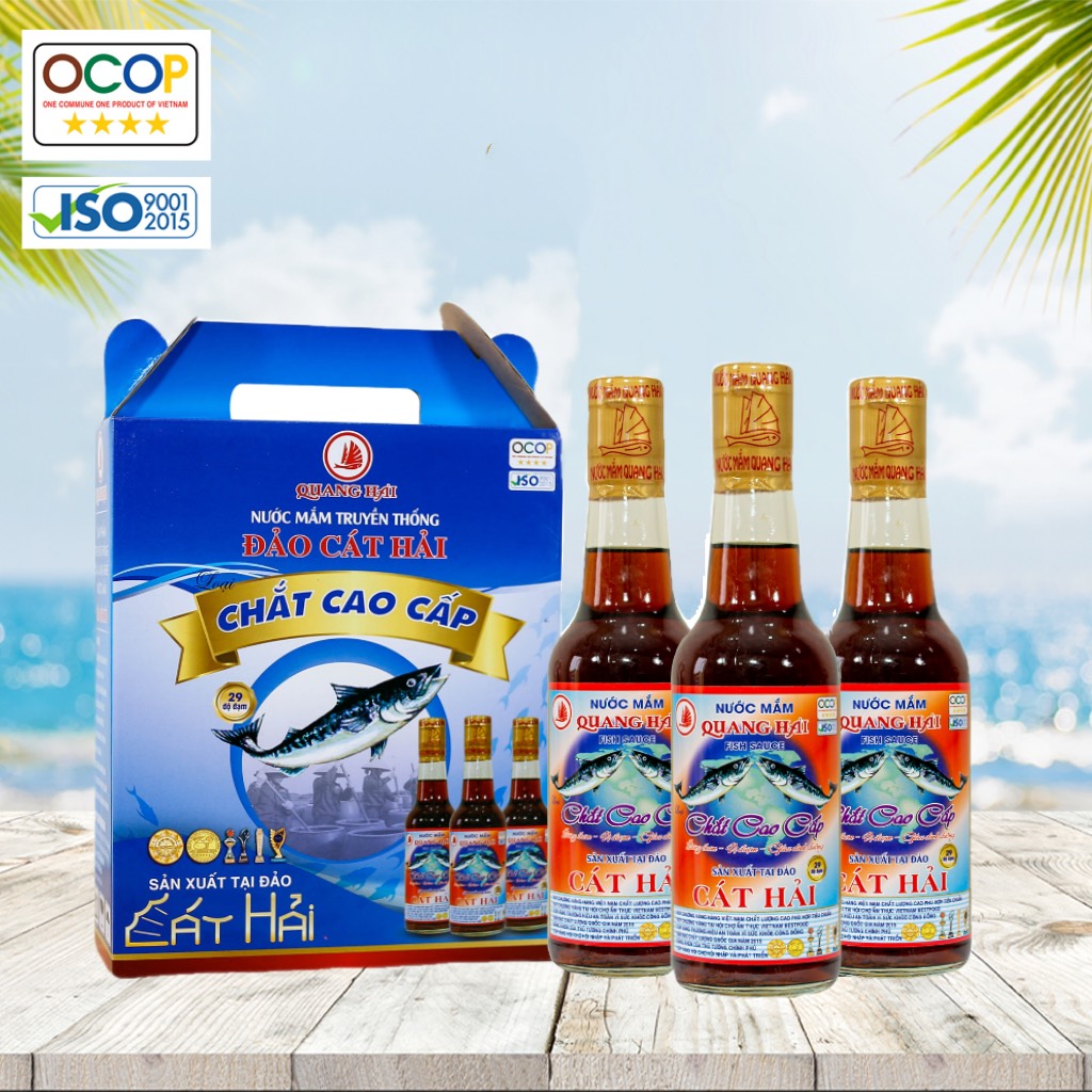 Nước Mắm Truyền Thống Cát Hải - Quang Hải, loại Chắt Cao Cấp 29ºN, chai 300ml