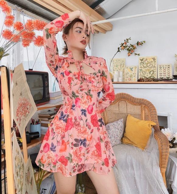 Váy cột cổ tay dài Farah