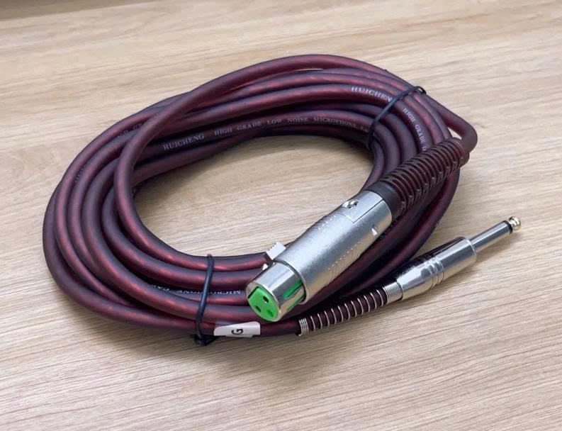 Cáp âm thanh 5M Màu Nâu sang XLR 1 đầu canon cái và 1 đầu 6ly dùng cho micro Karaoke có dây kết nối amply, sound card, mixer, hoặc mixer bàn - Hàng chính hãng