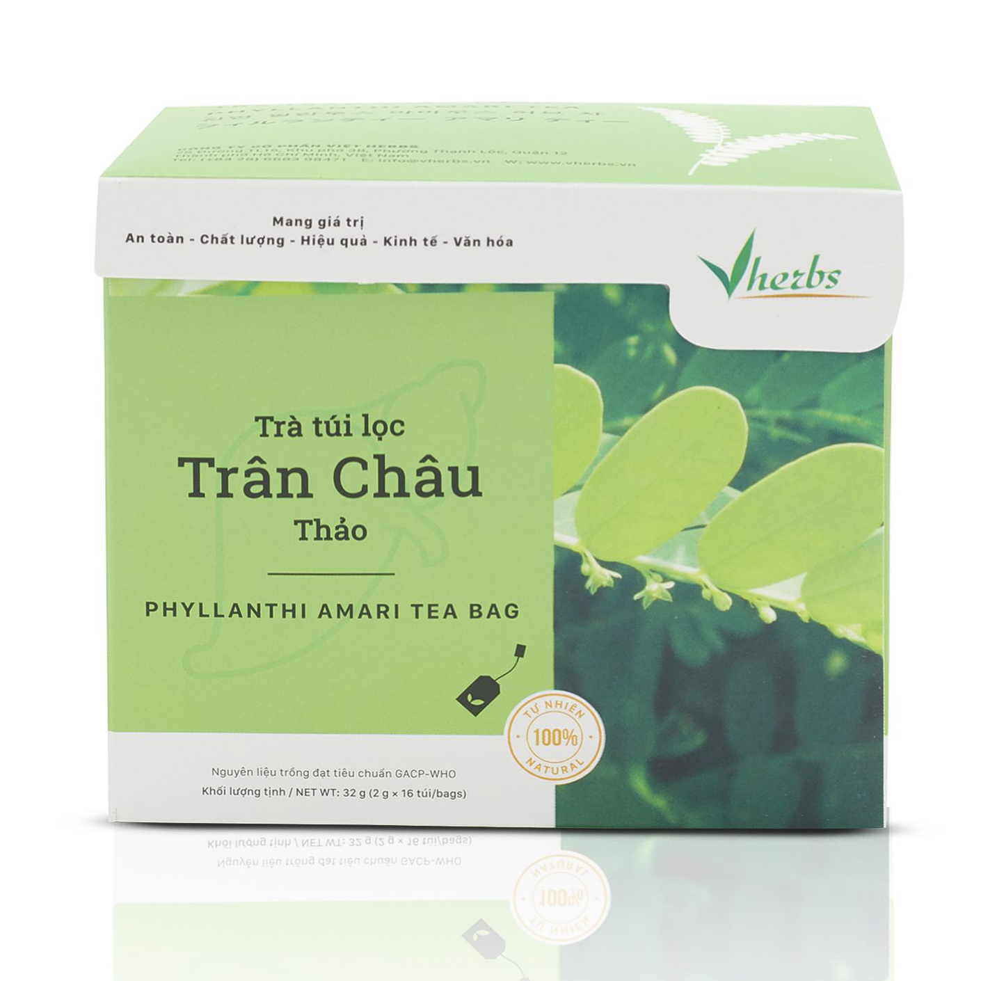 Trà Thảo Dược Trân Châu Thảo Vherbs (16 Túi x 2g)