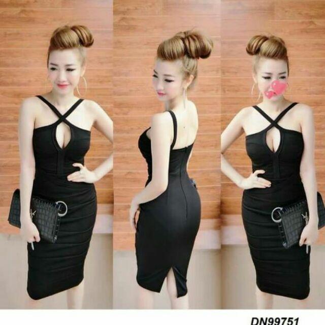 Đầm dây chéo hở ngực sexy