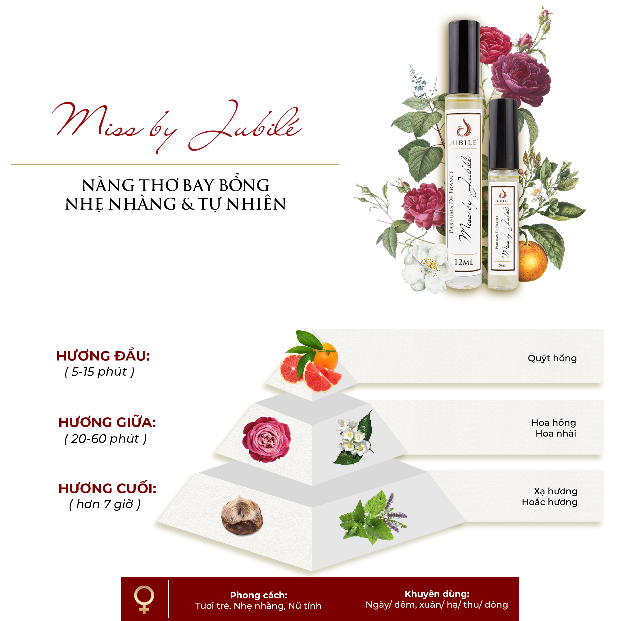 Tinh dầu nước hoa Pháp nữ Jubilé Perfume Miss