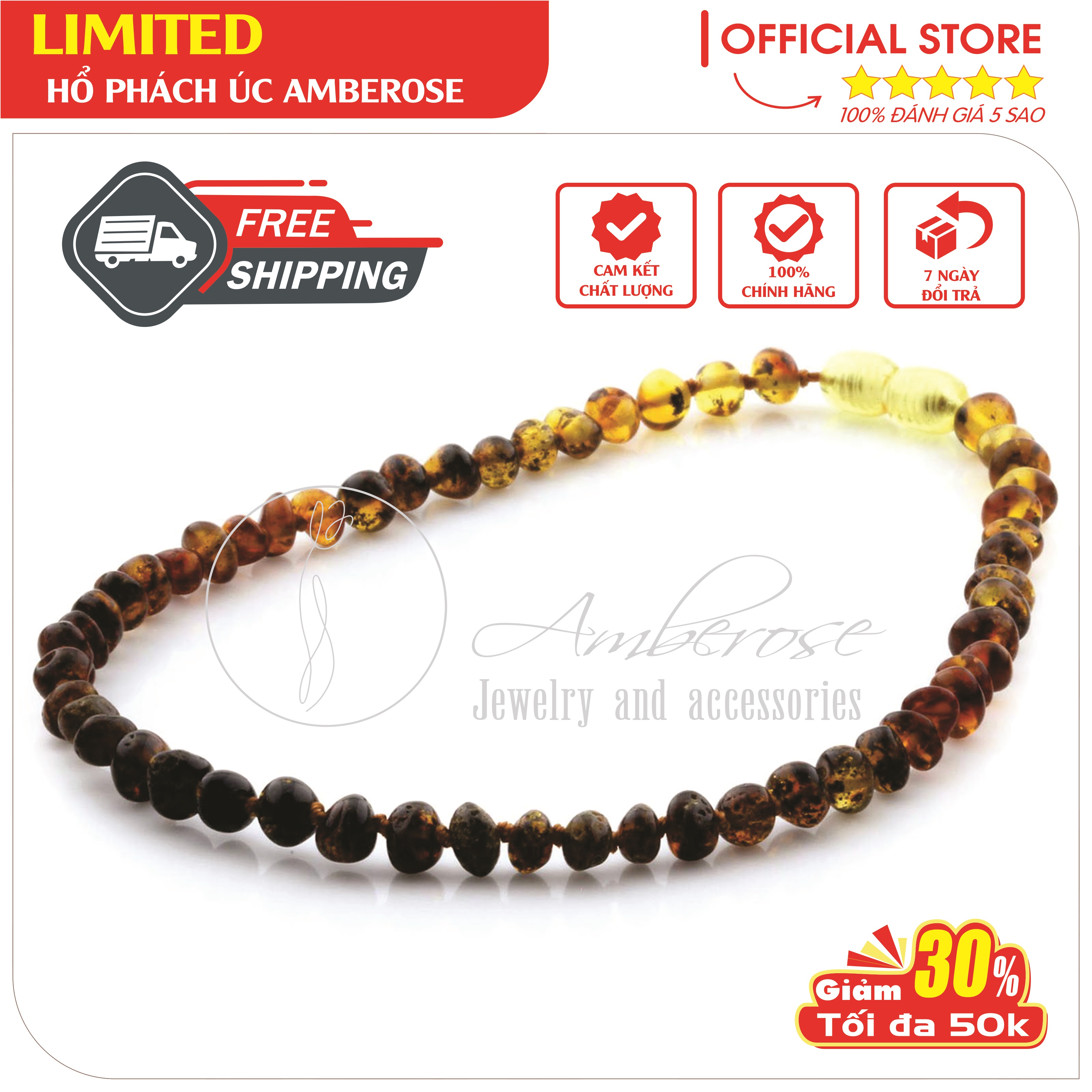 Vòng Cổ Amber Úc Cho Bé 0 - 10 tuổi VCVCVRCV