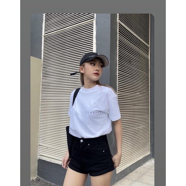 Quần Short Jean nữ lưng cao lật lai chất jean dày dặn co giãn thoải mái phom xinh
