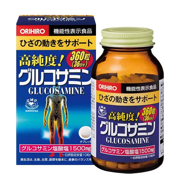 Thực phẩm chức năng viên uống bổ khớp, hỗ trợ trị đau nhức xương khớp Glucosamine Orihiro 1500mg Nhật bản