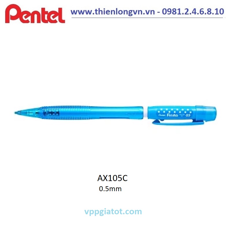 Bút chì kim 0.5mm Pentel Fiesta AX105C màu xanh dương