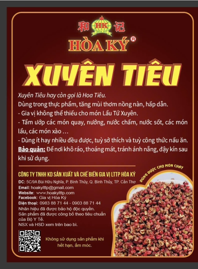 Xuyên tiêu bột 500gr Hoà Ký nguyên chất