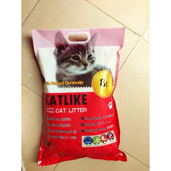 Cát Vệ Sinh Cho Mèo Cat Like 8L, Cát Vệ Sinh Cho Mèo Siêu Vón Và Khử Mùi, 4 Hương Vị Cà Phê/ Chanh/ Táo/ Lavender