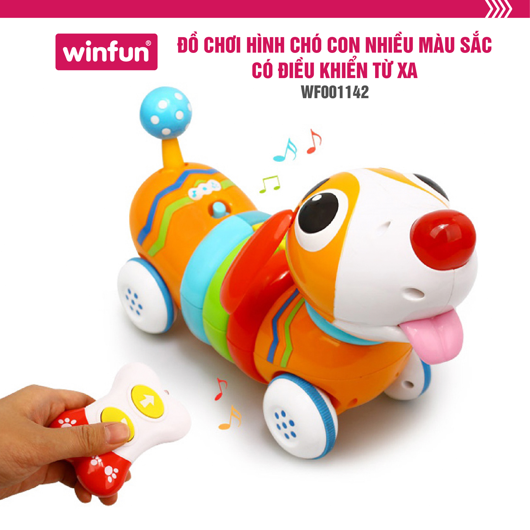 Đồ chơi hình chó con nhiều màu sắc có điều khiển từ xa Winfun 1142 