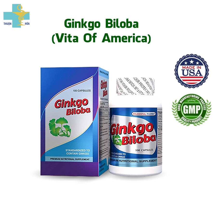 Viên nang cứng Ginkgo Biloba chai x 100 viên - Hỗ Trợ Hoạt Huyết, Tăng Cường Lưu Thông Máu Não