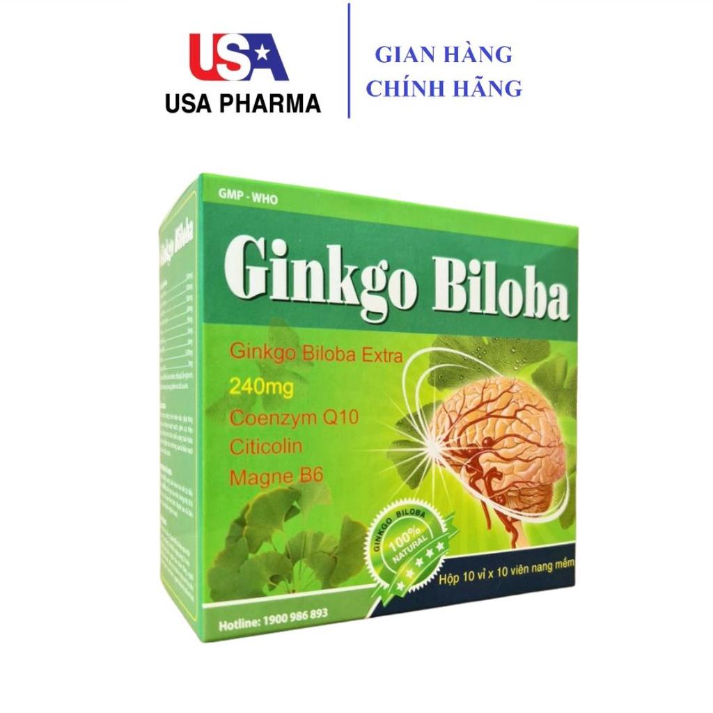 Hoạt huyết dưỡng não Ginkgo Biloba 240mg giúp bổ sung dưỡng chất cho não, tăng cường tuần hoàn máu não - Hộp 100 viên