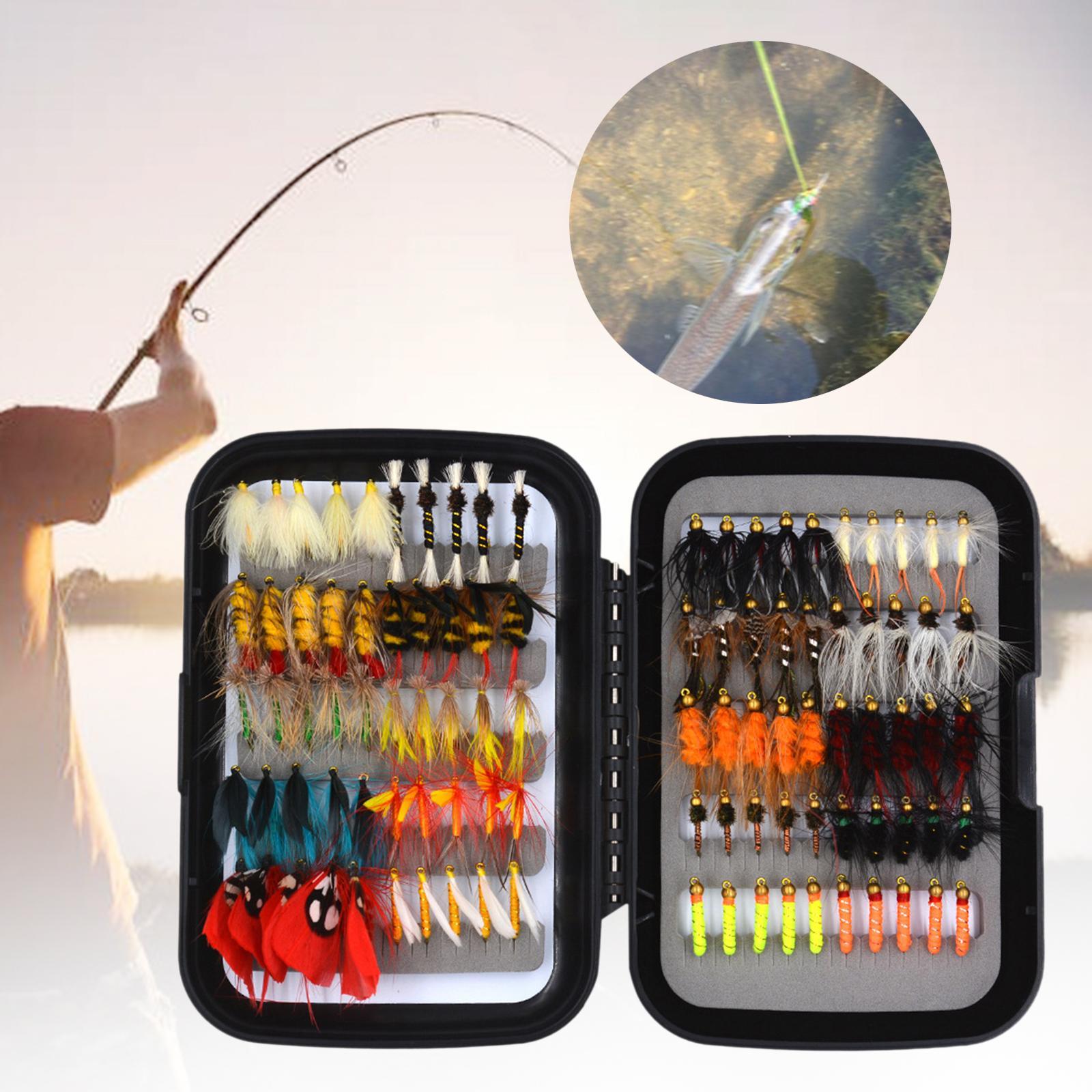 100Pcs Fly Fishing Flies Handmade with Dry\Wet Flies Fly Fishing Accessories