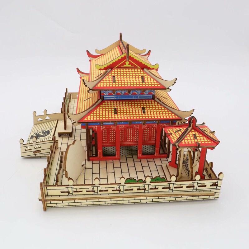 Mô hình Học Viện Khổng Tử - đồ chơi lắp ráp 3D gỗ cắt laze